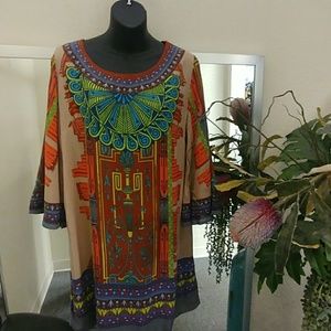 Flying Tomato 🍅 Boho Taupe Printed Dress